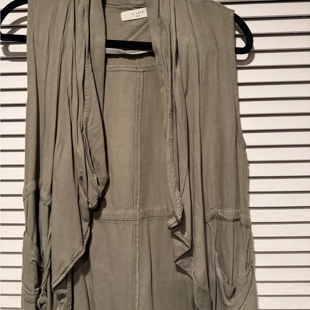 Elodie Green Drape Vest